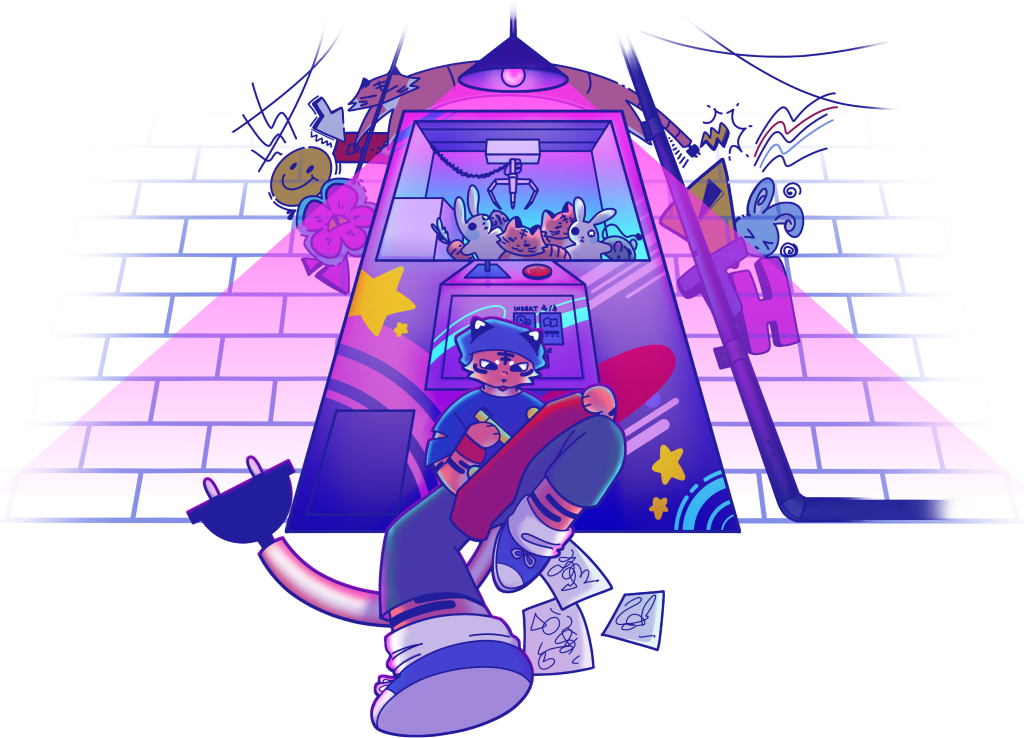 Tiger and vending machine